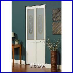 Pinecroft Bi-Fold Door 36 in. X 80 in. Decorative Glass Solid Core Wood Brown