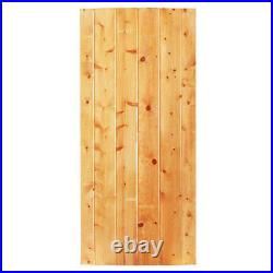 Plank Knotty Solid Core Interior Painted Wood DIY Door with Sliding Hardware Set