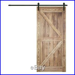 Reclaimed Wood Panel Barn Door Sliding Interior Door Slab with Hardware Kit