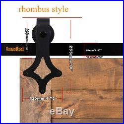 Rhombus 4FT-20FT Sliding Barn Door Hardware Closet Kit for One/Two/Bypass Doors