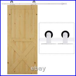 Rustic 6 Foot Sliding Barn Door Hardware Kit White Interior Mounting System