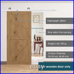 Rustic 6 Foot Sliding Barn Door Hardware Kit White Interior Mounting System