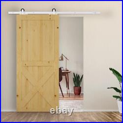 Rustic 6 Foot Sliding Barn Door Hardware Kit White Interior Mounting System