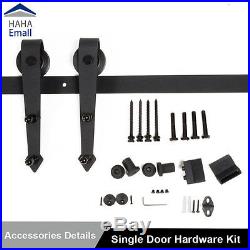 Rustic Arrow Style Sliding Barn Door Hardware Track Rollers Kit With Soft Close