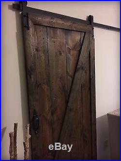 Rustic Barn Door Solid Wood Z-Style Espresso (With Sliding Track and Hardware)