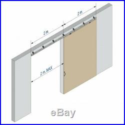 SLID'UP 1700 Sliding door hardware kit 2x78-inch wall mount tracks for 1 hea