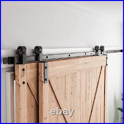 TOIMIOTOIM 5FT Stainless Steel for Double Sliding Barn Door Hardware Smoothl and Quietl Easy to Install Y Style 