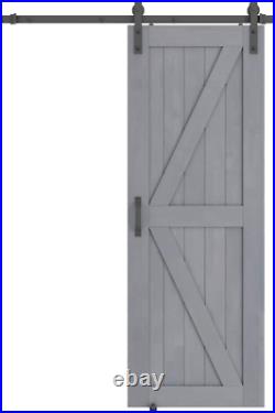 SMARTSTANDARD 30in x 84in Sliding Barn Door with 5ft Barn Door Hardware Kit Ha