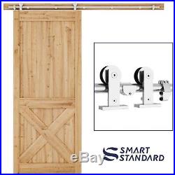 SMARTSTANDARD 6.6FT Top Mount Heavy Duty Sliding Barn Door Hardware Kit, Single