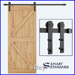 SMARTSTANDARD 6.6ft Heavy Duty Sturdy Sliding Barn Door Hardware Kit -Smoothly a
