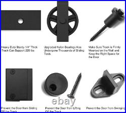 SMARTSTANDARD 6ft Heavy Duty Sliding Barn Door Hardware Kit, Black, Whole Set 1x