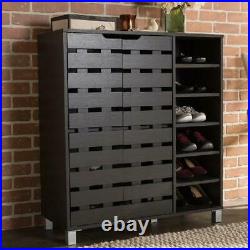 Shoe Cabinet Chest Dresser Storage Rack Tall Doors Tower Closet Furniture Wood