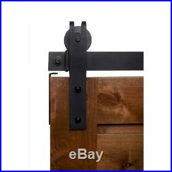 Sliding Barn Door Hardware Kit 42 in. X 84 in. Solid Core Smooth Wood Brown