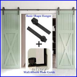 Sliding Barn Door Hardware Kit 4FT/5FT/6FT/6.6FT/7FT/8FT for Single/Double Doors