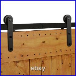 Sliding Barn Door Hardware Kit 4-20FT Modern Closet Hang Style Track Rail Black