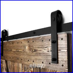 Sliding Barn Door Hardware Kit 4-20FT Modern Closet Hang Style Track Rail Black