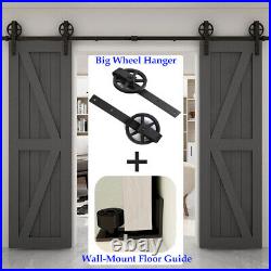 Sliding Barn Door Hardware Kit 6FT/6.6FT/8FT for Single/Double Doors Big Wheel