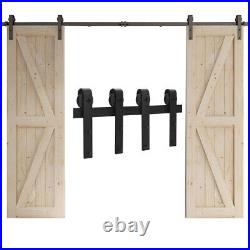 Sliding Barn Door Hardware Kit Black Modern Closet Hang Style Track Rail