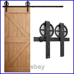 Sliding Barn Door Hardware Kit for Single Wood Door Heavy Duty Big Wheel 4-12FT