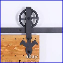 Sliding Barn Door Hardware Track Kit 5/6/6.6/7/8/10FT Rail for Single Wood Door