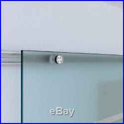 Sliding Barn Door Hardware Track Kit, 6.6Ft Glass Modern Alluminium Style Set