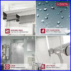 Sliding Bathtub Door Semi-Frameless, with Rain Glass & Nickel Hardware