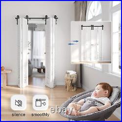 Sliding Door Track Barn Door Hardware Set Kit Bi-Fold Door Track Hardware 64