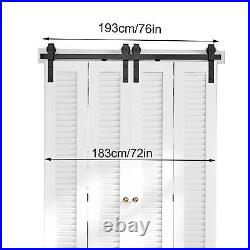 Sliding Door Track Barn Door Hardware Set Kit Bi-Fold Door Track Hardware 76in