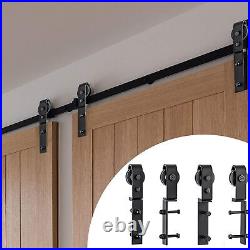 Sliding Door Track Barn Door Hardware Set Kit for Folding Double Door, 52inch