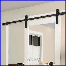 Sliding Door Track Barn Door Hardware Set Kit for Folding Double Door, 52inch