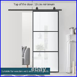 Sliding Door with 6FT Hardware Kit Frosted Tempered Glass Door 36 x 84 in