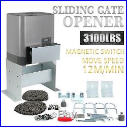 Sliding Gate Opener Door Operator 3100lbs Slide Roller Driveway Motor Hardware