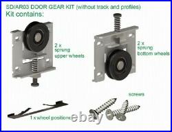 Sliding Wardrobe Door Gear Track Kit for 18mm panels, handles, 2 doors 1800mm