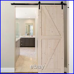 Sliding barn door hardware carbon kit with geared roller rail 5.5 FT 84 x 30 in