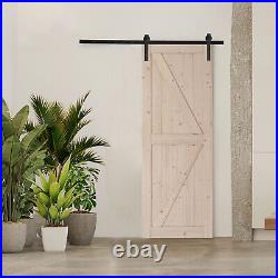 Sliding barn door hardware carbon kit with geared roller rail 5.5 FT 84 x 30 in