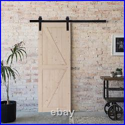 Sliding barn door hardware carbon kit with geared roller rail 5.5 FT 84 x 30 in