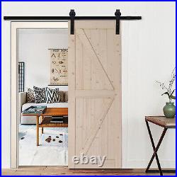 Sliding barn door hardware carbon kit with geared roller rail 5.5 FT 84 x 30 in