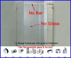 Stainless Steel L Shape Frameless Sliding Shower Door Hardware Shower Room Kit