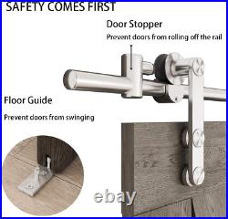 Stainless Steel Sliding Barn Door Hardware Kit Heavy Duty Sturdy Accessories