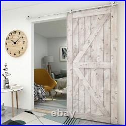 Stainless Steel Sliding Barn Door Hardware Kit with Adjustable Floor Guide