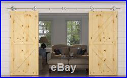 Stainless steel sliding barn wood door hardware top mounted barn hanger track