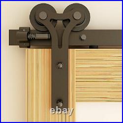 Steel Sliding Barn Door Hardware Kit 4FT/5FT/6FT/6.6FT/8FT for Single Wood Door