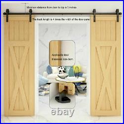 Steel Sliding Barn Door Hardware Kit 5FT/6FT/8FT for Single/Double/Bypass Doors