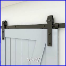 Steel Sliding Barn Door Hardware Kit 5FT/6FT/8FT for Single/Double Wood Doors