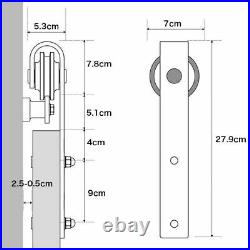 Steel Sliding Barn Door Hardware Kit 5/6/8/10FT for Single/Double Wood Doors