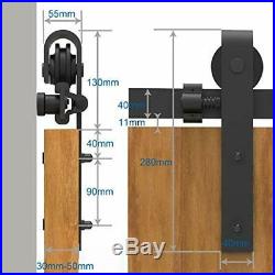 TSMST 6FT Single Barn Door Hardware Kit, Exterior Sliding Door Rails Widest to 3