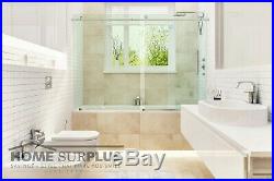 Tub Single Sliding Glass Shower Door Frameless 56-60W x 62H Nickel Hardware