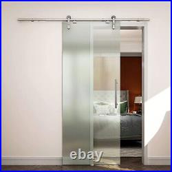 Two Sides Soft Close Mechanism Glass Sliding Door Track Kit with One Side Handle