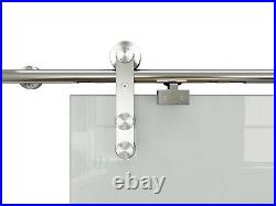 Two Sides Soft Close Mechanism Glass Sliding Door Track Kit with One Side Handle