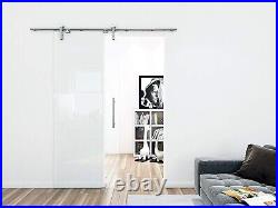 Two Sides Soft Close Mechanism Glass Sliding Door Track Kit with One Side Handle